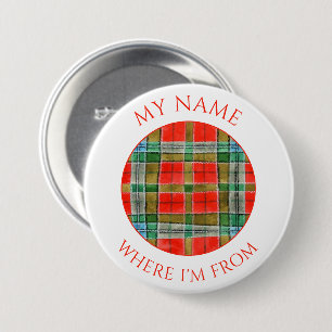 MAC BAIN TARTAN Runde Namensschild Pin Button
