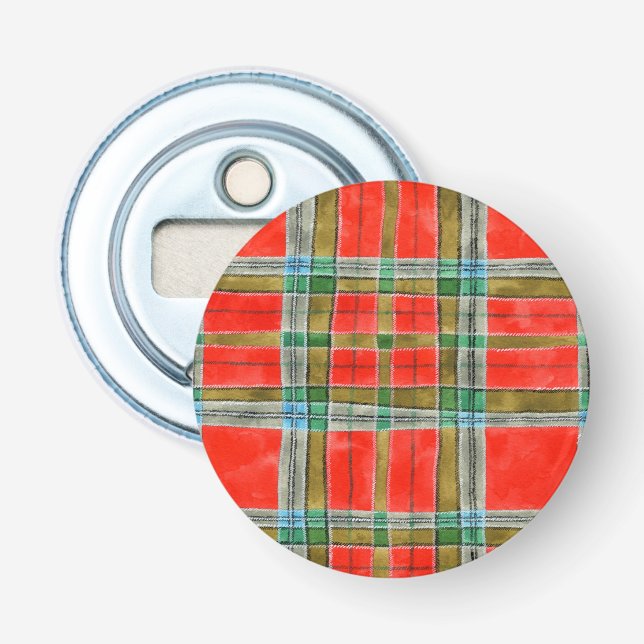MAC BAIN TARTAN Schaltfläche Flaschenöffner (Vorderseite)