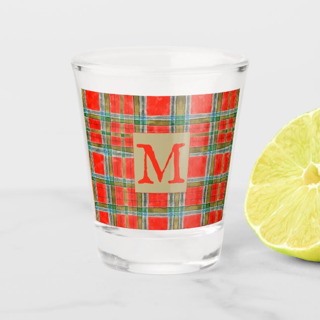 MAC BAIN TARTAN Shotglas + Text Schnapsglas (Vorderseite)
