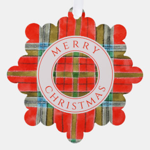 MAC BAIN TARTAN Snowflake Paper Ornament Card Karte