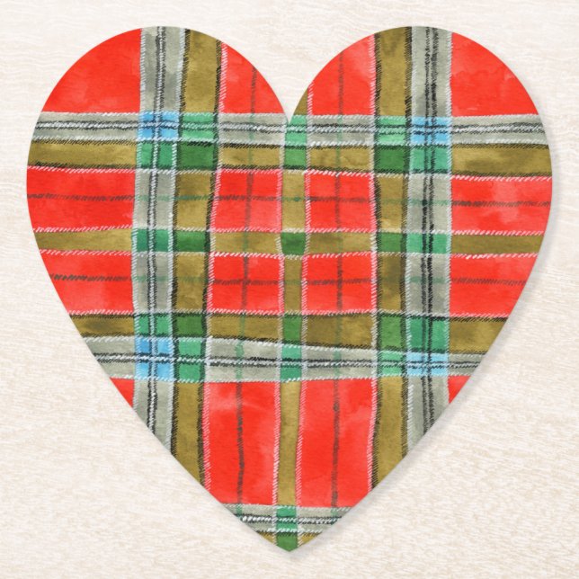 MAC BAIN TARTAN Untersetzer von Herzpapier (Vorderseite)