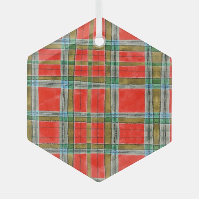 MAC BAIN TARTAN Verre Hexagon Ornement (Recto)