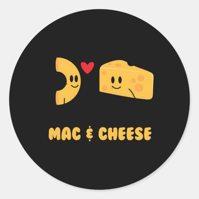 Mac Cheese Liebe Food Veggie Runder Aufkleber (Vorderseite)