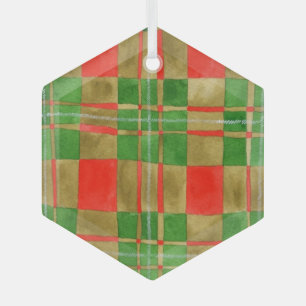 MAC GREGOR TARTAN Glas Hexagon Ornament