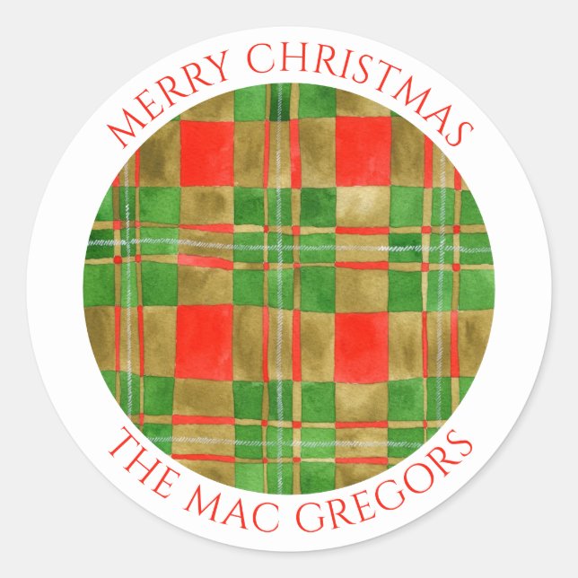 MAC GREGOR TARTAN Große runde Umschlag Aufkleber (Vorderseite)