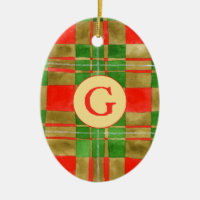 MAC GREGOR TARTAN Keramik Oval Ornament + Ursprüng