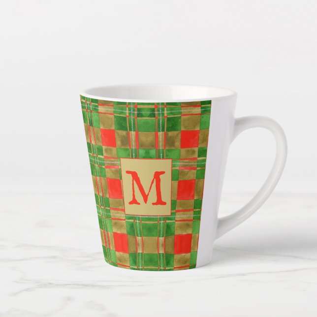 MAC GREGOR TARTAN Mug à Latte + Initiale (Droite)