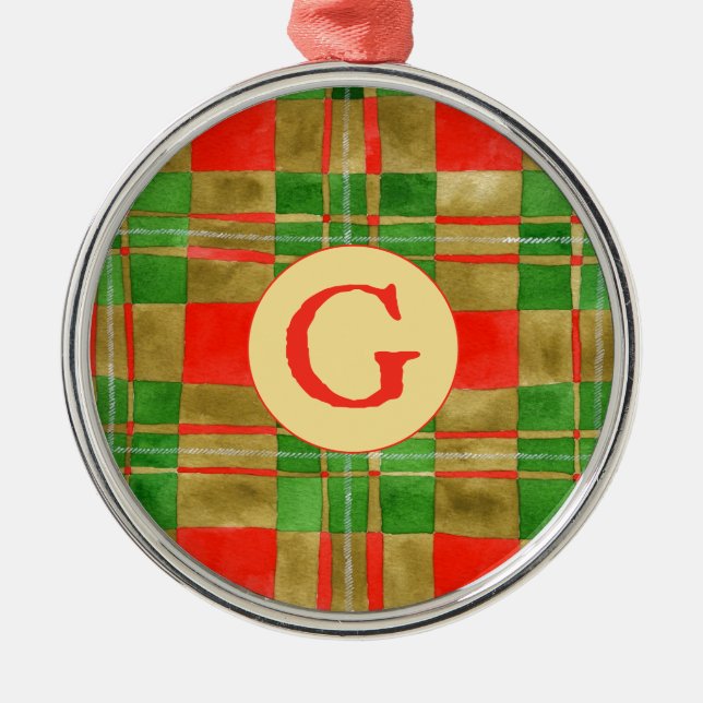 MAC GREGOR TARTAN Premium Runder Ornament + Erstbe Aus Metall (Vorne)