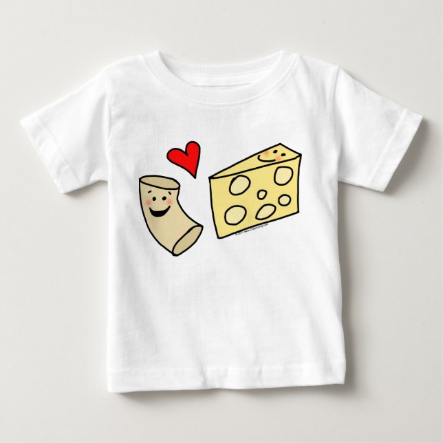 Mac-Liebe-Käse, lustiges niedliches Makkaroni + Baby T-shirt (Vorderseite)