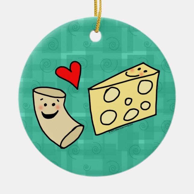 Mac-Lieben Käse, Niedliche Funny Macaroni + Käse Keramik Ornament (Vorne)