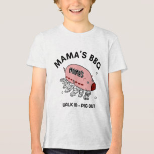 Mac Mamas Grillen Spaziergang in Pig Out Sonniges Tri-Blend Shirt
