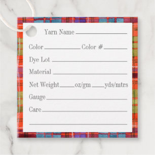 MAC RAE TARTAN 2" Quadrat Garnanhänger Geschenkanhänger