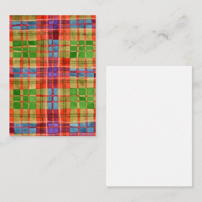 MAC RAE TARTAN 3.5x2.5-Flachkarte Mitteilungskarte (Vorne/Hinten)