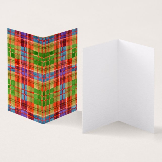 MAC RAE TARTAN 3,5x2 Faltkarte (Innenseite und Außenseite)