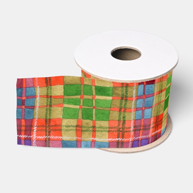 MAC RAE TARTAN 3" breites Grosgrain-Ribbon Ripsband (Spule)