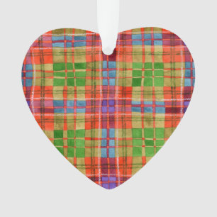 MAC RAE TARTAN Acryl Herzanhänger Ornament