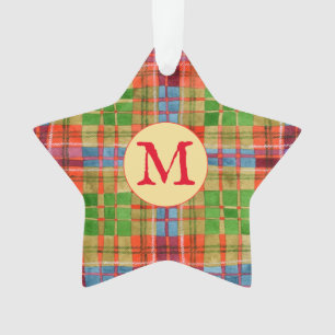 MAC RAE TARTAN Acrylique Star Ornement + Initiale