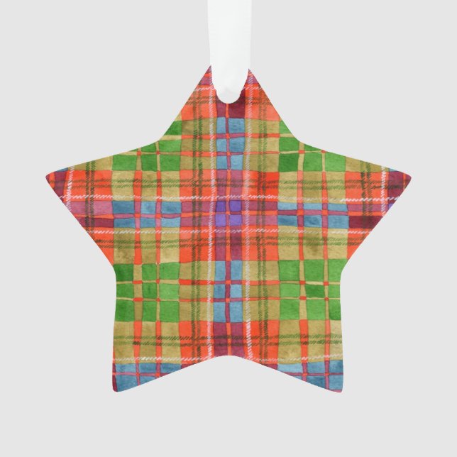 MAC RAE TARTAN Acrylstern-Ornament Ornament (Vorderseite)
