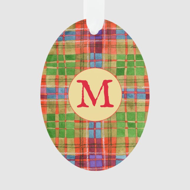 MAC RAE TARTAN Akrylorisches Oval Ornament + Urspr (Vorderseite)