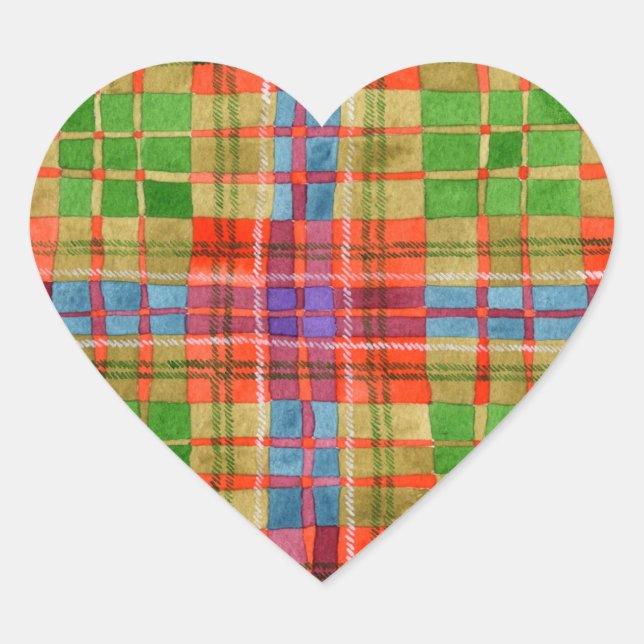 MAC RAE TARTAN Herzkleber Herz-Aufkleber (Vorderseite)