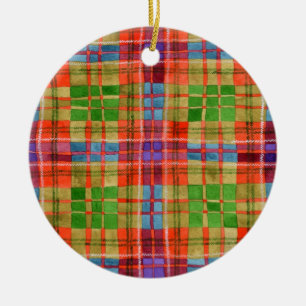 MAC RAE TARTAN Keramik Circle Ornament