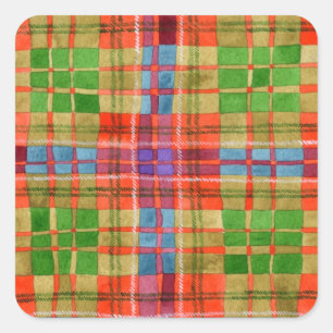 MAC RAE TARTAN Kleine quadratische Aufkleber