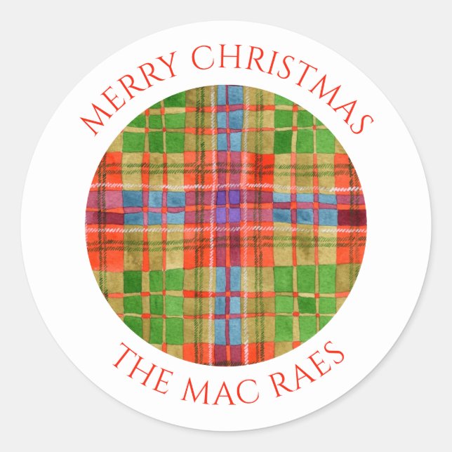 MAC RAE TARTAN Kleine Umschlag Aufkleber (Vorderseite)
