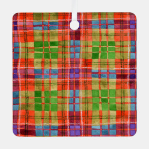 MAC RAE TARTAN Metall Quadratischer Weihnachtsschm Ornament Aus Metall
