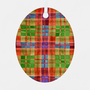 MAC RAE TARTAN Ornement ovale en métal