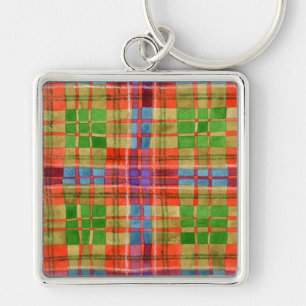 MAC RAE TARTAN Premium Schlüsselanhänger Quadratis