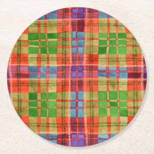MAC RAE TARTAN Runde Papierservietten Runder Pappuntersetzer