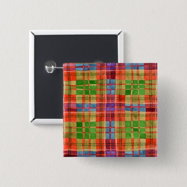 MAC RAE TARTAN Square Button Button (Vorne & Hinten)