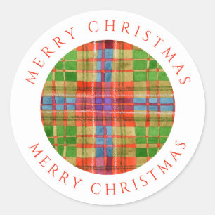 MAC RAE TARTAN Stickers larges ronds + Texte