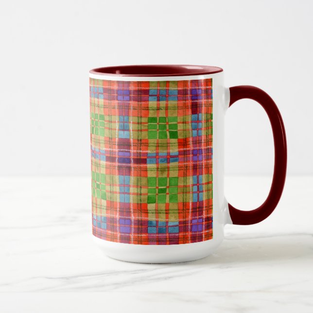 MAC RAE TARTAN Tall Maroon Combo Tasse (Rechts)