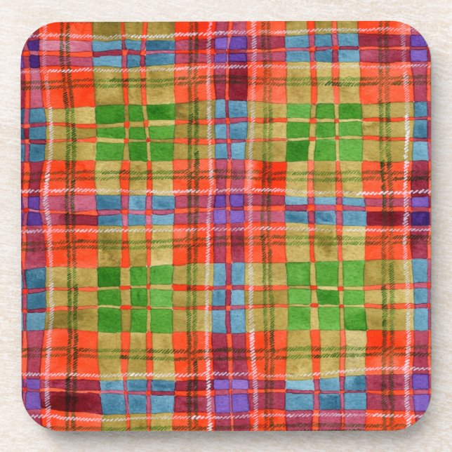 MAC RAE TARTAN Untersetzer aus Hartkunststoff (Vorderseite)