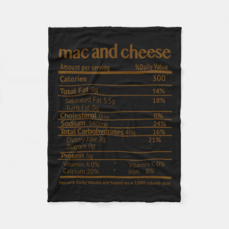 Mac- und Käsekostüme Funny Food Nutrition Fakten Fleecedecke