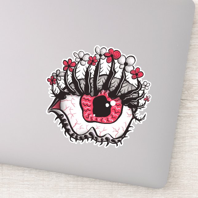 Macabre Eye Creepy Witchy Goth Aufkleber (Detail)