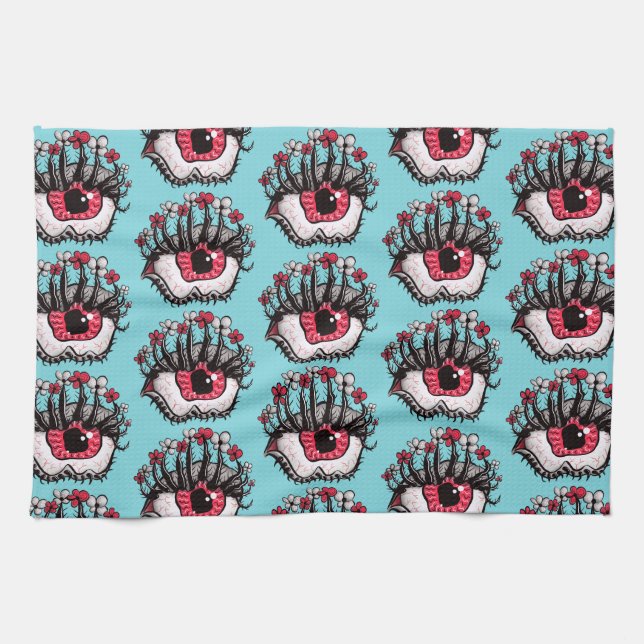 Macabre Eye Creepy Witchy Goth Geschirrtuch (Horizontal)