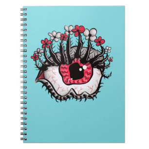 Macabre Eye Melt Creepy Psychedelic Dark Art Notizblock