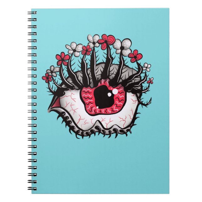 Macabre Eye Melt Creepy Psychedelic Dark Art Notizblock (Vorderseite)