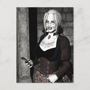 Macabre Mistress Gothic Vampire Postcard Postkarte
