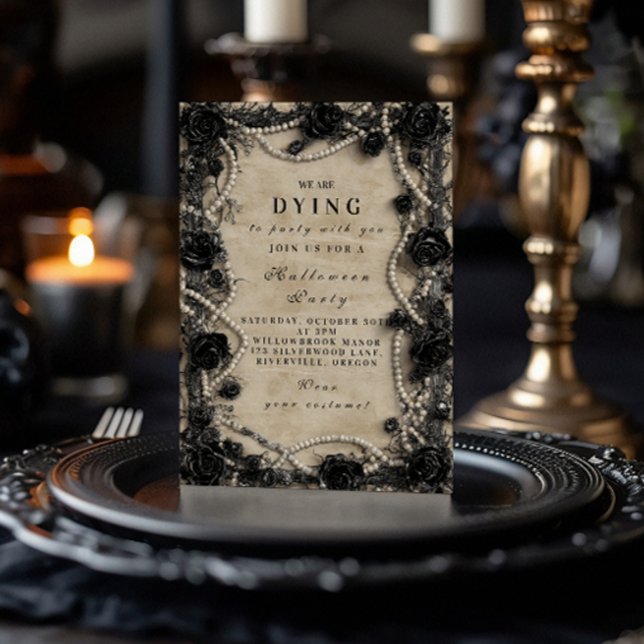 Macabre Rose Gothic Halloween Ansammlung Einladung (Von Creator hochgeladen)