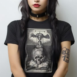 Macabre Skull Mittelalterliches Tarot Viktorianisc T-Shirt