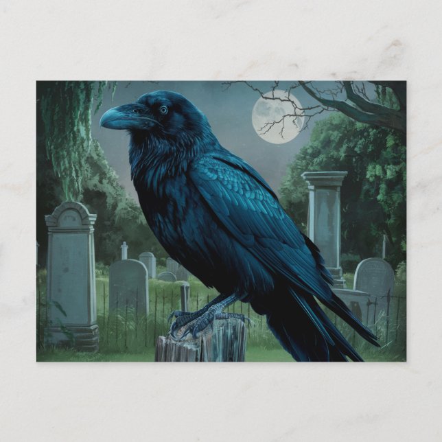 Macabre Vollmond-Szene mit einem rassigen Ghotic Postkarte (Vorderseite)