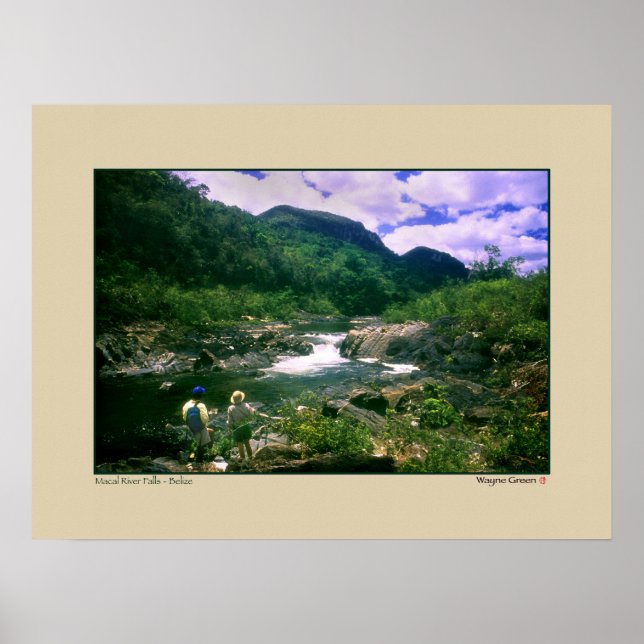 Macal River Falls - Black Rock - Belize Poster (Vorne)