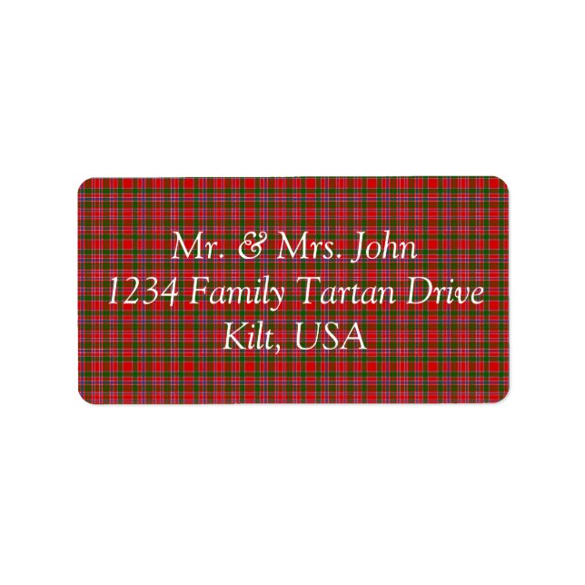 MacAlister-Tartan-Label Adressaufkleber (Vorne)