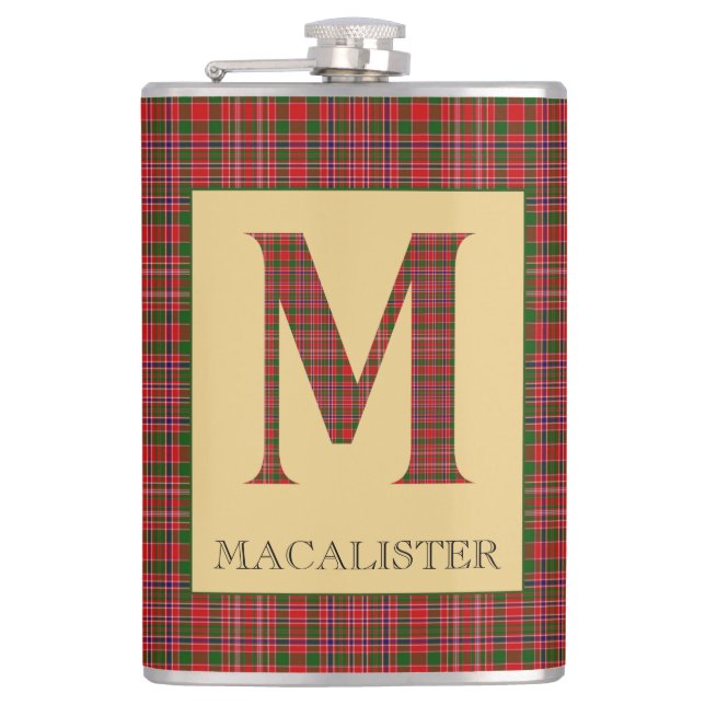 MacAlister-Tartan Monogramm M  Flachmann (Vorderseite)