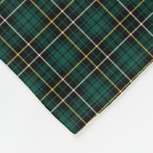 MacAlpine Clangrüner und schwarzer Tartan Fleecedecke