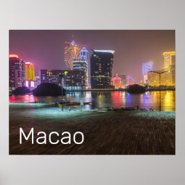 Macao Casino Skyline Panorama China Poster