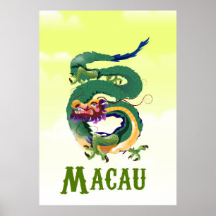 Macao Chine affiche de voyage de style Vintage